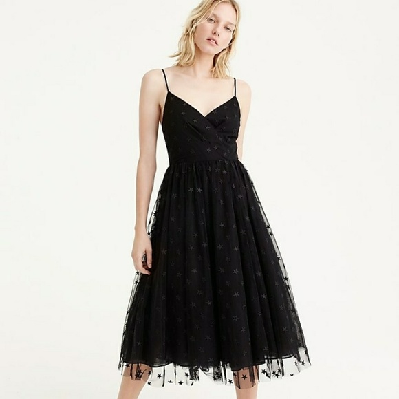 J. Crew Spaghetti Strap Dress in Star Tulle NWT - Picture 2 of 8